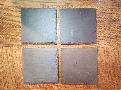 Customizable Engraved Slate Coasters - They come in sets of in sets of 4 or 8